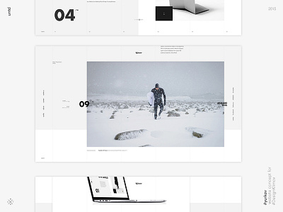 Concept for #DesignKlimov Work in black clean minimal portfolio promo responsive site typography web white