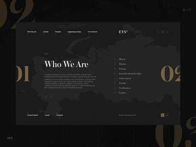 EVS Concept black concept dark full fullscreen gold minimal site typo typography website