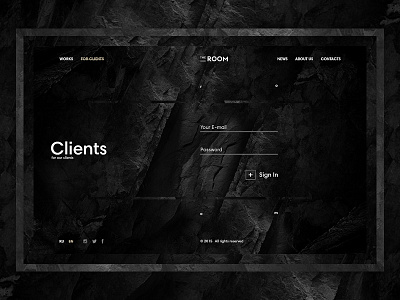 The Room / For Clients architect black clients design designer form promo sign web