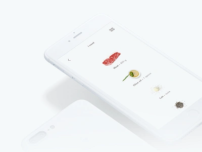 I, Steak design ios iphone meat mobile phone recipe space steak ui ux white