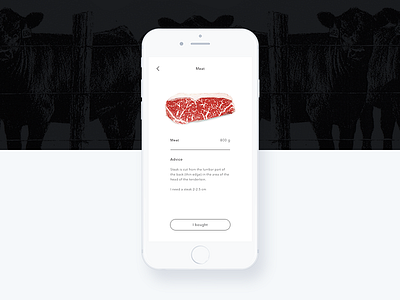 I, Steak (Advices) design ios iphone meat mobile phone recipe space steak ui ux white