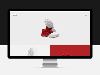 KPTL blur clear minimal promo red site sneakers text ui ux web white