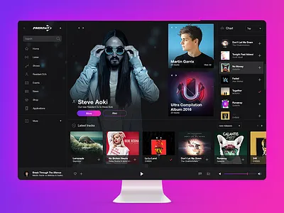 Parazhit app broadcast dj internet music online radio station ui ux web website