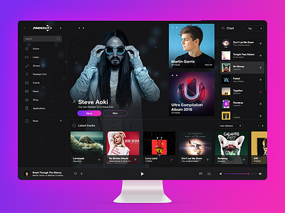 Parazhit app broadcast dj internet music online radio station ui ux web website