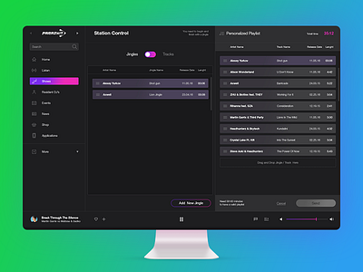Parazhit app control music playlist radio ui ux web website