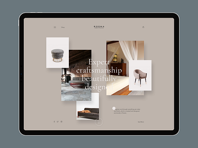ROOMA design interface main minimal ui ux web website