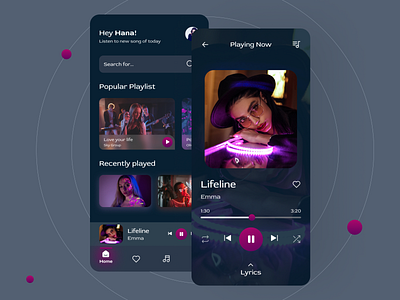 Music Player App app app design application application ui design mobile mobile app music music app music player ui ux