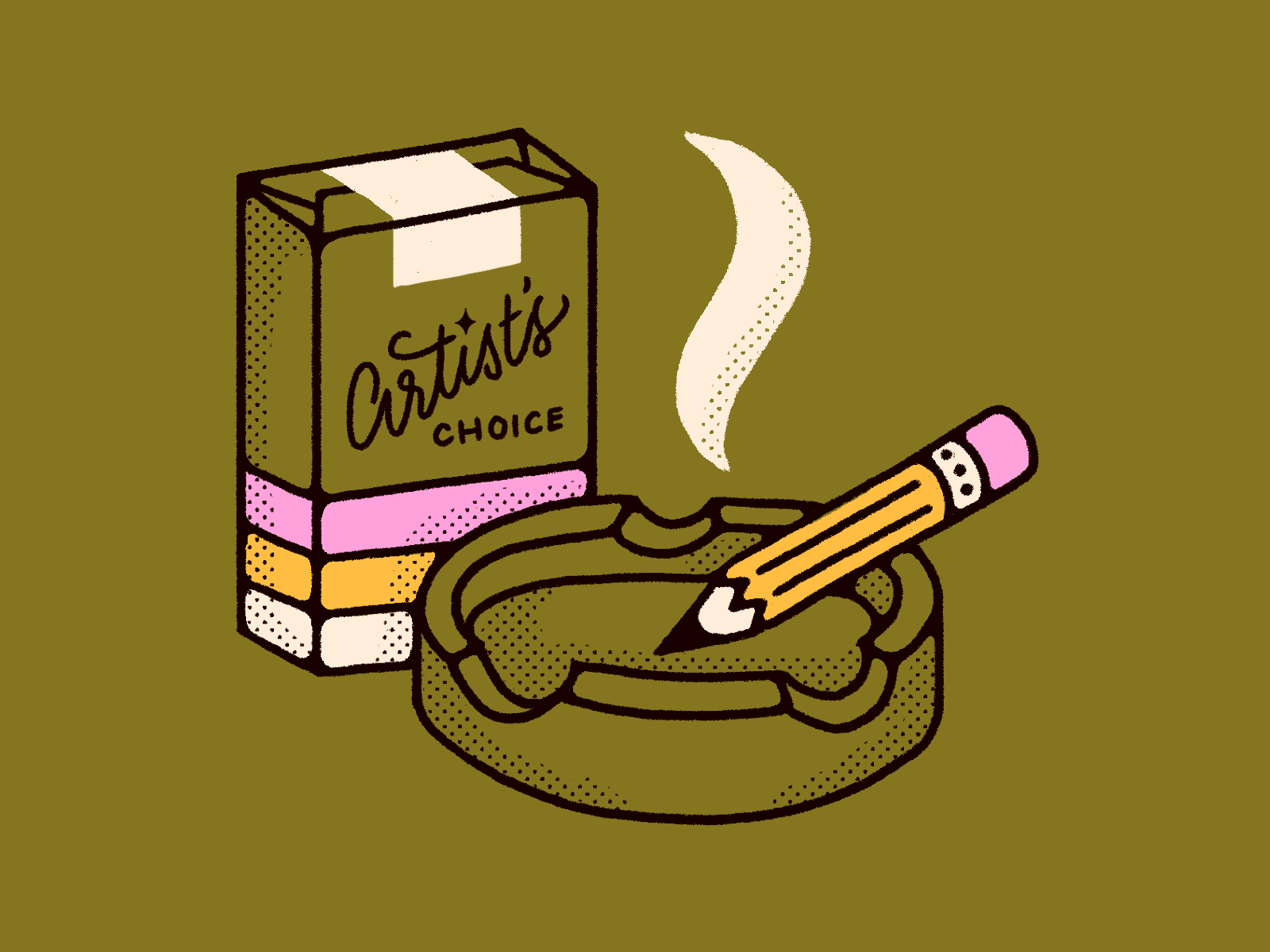 inktober 02 ✿ smoke artist icon illustration lettering pencil retro smoke vintage