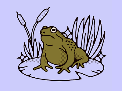 inktober 10 ✿ frog 70s frog icon illustration inktober lily pad retro toad vintage
