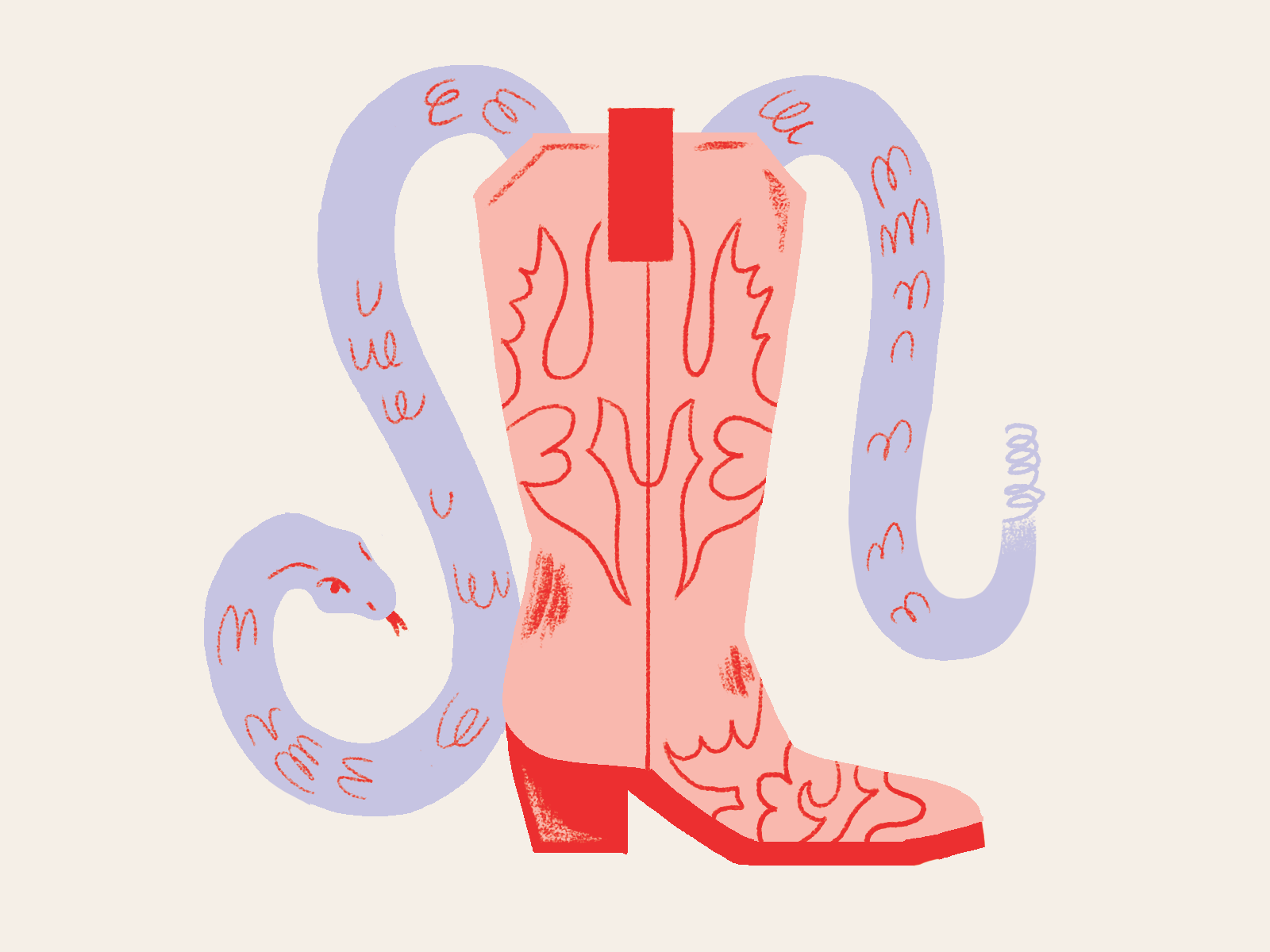 Inktober - Cowboy Boots cowboy cowboy boots illustration inktober rattle rattlesnake snake