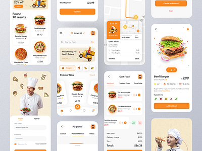 Food Delivery App - All Screens