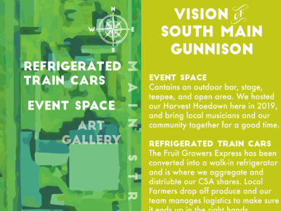 Vision for South Main Gunnison color colorado csa farm freight gunnison map plan planning vector