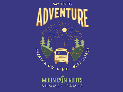 Mountain Roots Summer Camp Tees adventure camp children colorado crested butte design experiential exploring food gunnison illustration kids logo mountain outdoor roots typography van