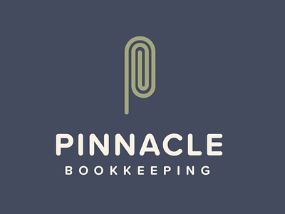 Pinnacle Bookkeeping Logo account accountant accounting bookeeping branding colorado gunnison logo office paperclip pinnacle supplies vector