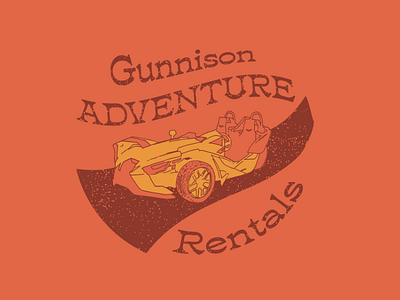 Gunnison Adventure Rentals car cars colorado driving gunnison illustration polaris rental road slingshot tourist tours