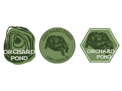 Orchard Pond Logos branding florida illustration logo orchard organic pond reptile shell tallahassee topography tortoise typography vector