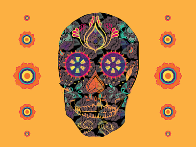 Skull for Dia de los Muertos Poster