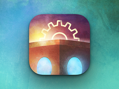 Genesis Project App Icon app apple ios ios7 iphone paint robot sunset texture watercolor