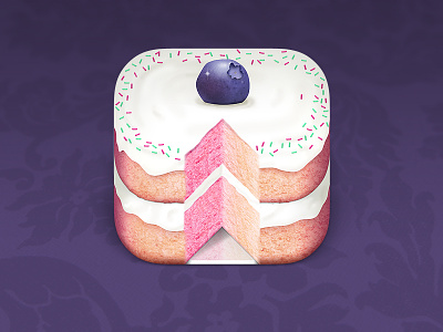 Cake iOS App Icon app blueberry dessert frosting icon ios slice sprinkles