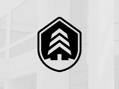 Treehouse 2 building house logo shield tree