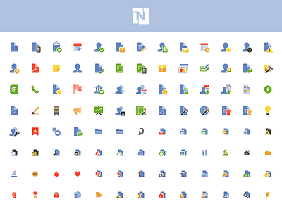 NetSuite File Type & Action Icon Family family files group palette styleguide