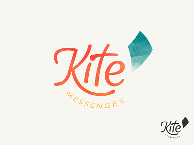 Kite Messenger Logo app chat ios logo messenger secure texture watercolor whimsical
