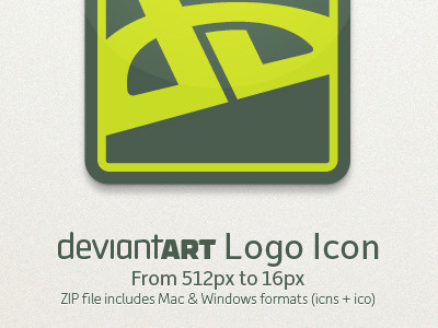 DeviantART Logo Icon—Download deviantart download file icns ico icon logo zip