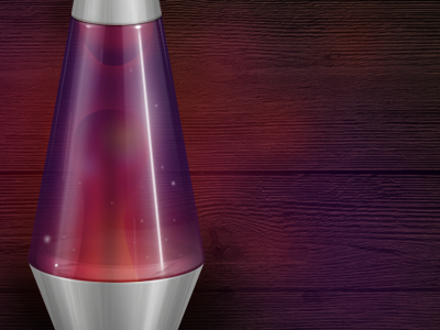 Lava Lamp glass groovy lava light metal wood