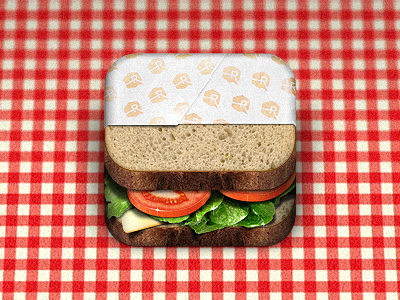 Sandwich iOS icon app sandwich tomato lettuce swiss cheese bread wheat wrapped ios icon iphone ipad apple photo picnic