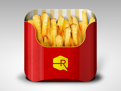 Fries App iOS Icon app apple container fast food french fries greasy ipad iphone mcdonalds salt snack unhealthy