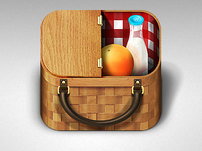 Basket App Icon app apple basket ios ipad iphone milk orange picnic