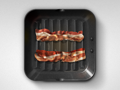 Bacon Diet App Icon bacon grease grill frying pan sizzle iphone ipad apple ios android