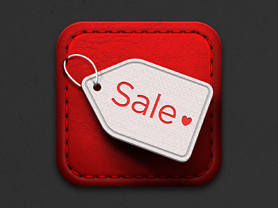 Shopular App Icon app deal fashion heart icon ios sale save shop shopping tag leather