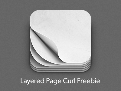 iOS Pagecurl Icon Freebie app apple curl free ios ipad iphone ipod page paper read texture touch