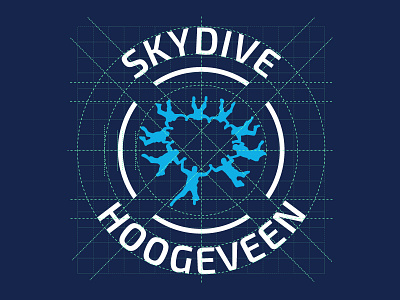 Skydive Hoogeveen Logo concept dropzone grid identity logo skydive