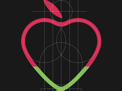 Medical logo apple design food heart logo organisation student