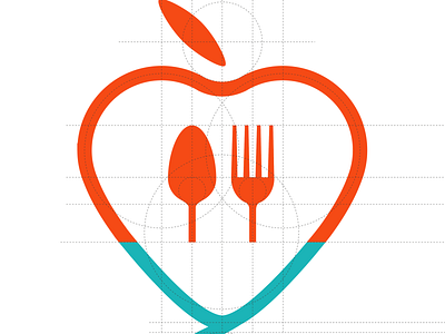 Medical logo apple food heart logo medical student