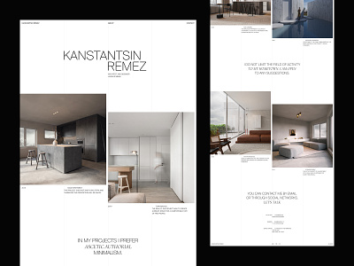 Kanstantin Remez - Website NO.2 2020 architecture black branding clean flat grid interrior layout minimal photography typography ui ux ux visual design web website white