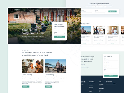 Symphony - Post-Acute Care Website NO.1 branding care clean creative design flat green grid layout medicine pattern portfolio senior typography ui web website