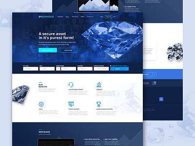 24Diamond website 2017 blue diamond finance flat ui ux web webdesign