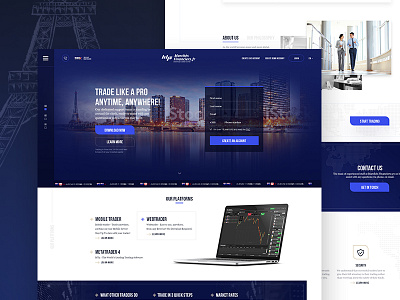 Finance website W.I.P blue clean finance flat forex investments layout money ui ux web webdesign