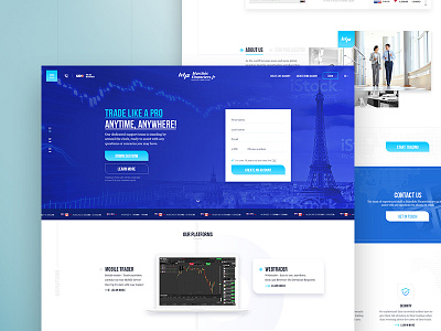 Finance website W.I.P blue clean finance flat forex investments layout money ui ux web webdesign