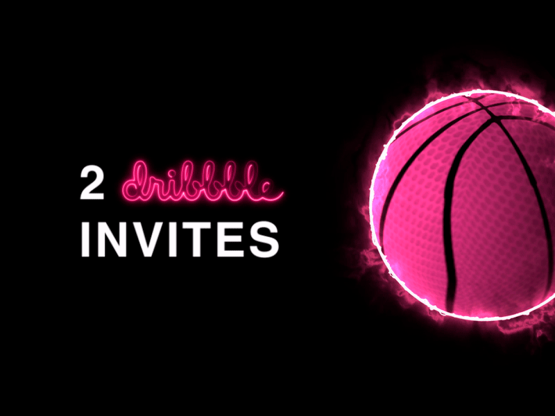 2 Dribbble Invites animation ball dribble giveaway invitation invite two