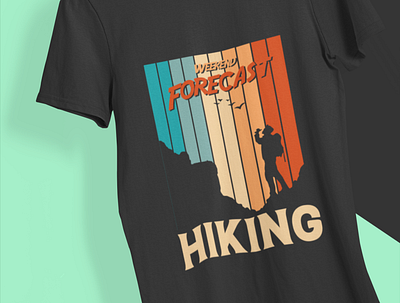 Weekend Forecast branding design funny hiking hiking t shirt illustration t shirt vector