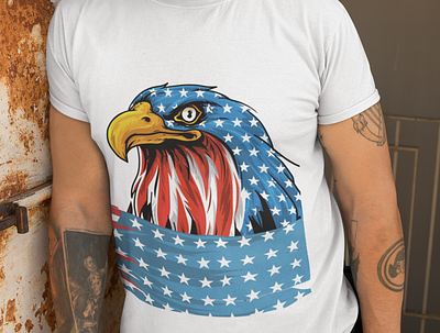 Patriotic USA Eagle Of Freedom 4th of july eagle and flag eagle of freedom graphic design logo patriotic usa