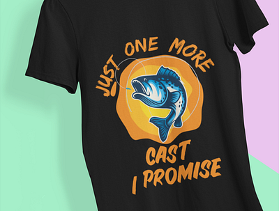 Just One More Cast branding design fishing illustration t shirt vector