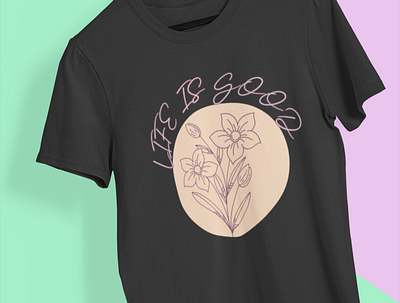 Life is good T-shirt design quote t shirt vector woman