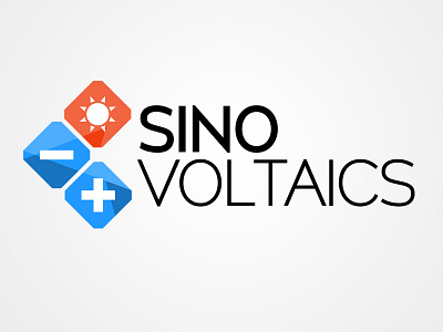 Sinovoltaics Start-up Logo logo logotype minus plus solar panel square startup