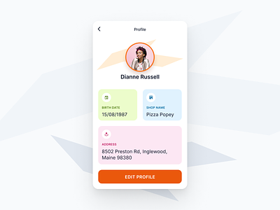 User Profile Concept for Mobile App