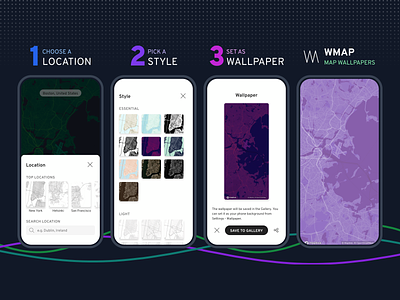 WMap – Map wallpapers & backgrounds android app background ios map minimal mobile ui wallpaper